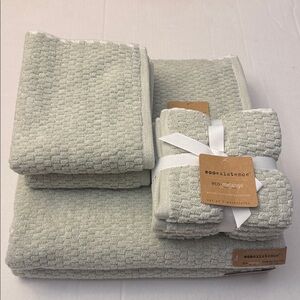 9pc Oversized ECOEXISTENCE Eco-Melange Bath Towel Set - Calla Green - Green